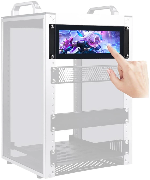 Main image of 7.84 Inch 2U Rack Mount Touchscreen Monitor,1280×400 IPS Secondary Display with Speaker, Compatible with DeskPi RackMate T0/T1/T2/T0 Plus/T1 Plus/TL1, Tecmojo 4U/6U/9U/12U 10inch Server Rack Cabinet