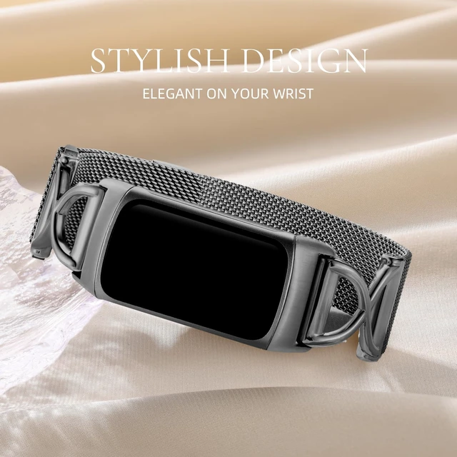 Alt view image 5 of 7 - X-Shape Metal Band Compatible with Fitbit Charge 6/ Charge 5 Bands for Women Men, Soft Stainless Steel Mesh Loop Strap Bracelet Wrist Band Replacement for Fitbit Charge 5/ Charge 6 Fitness Tracker