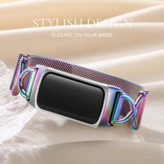 Alt view image 2 of 7 - X-Shape Metal Band Compatible with Fitbit Charge 6/ Charge 5 Bands for Women Men, Soft Stainless Steel Mesh Loop Strap Bracelet Wrist Band Replacement for Fitbit Charge 5/ Charge 6 Fitness Tracker