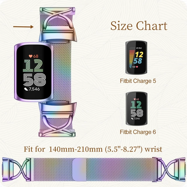 Alt view image 6 of 7 - X-Shape Metal Band Compatible with Fitbit Charge 6/ Charge 5 Bands for Women Men, Soft Stainless Steel Mesh Loop Strap Bracelet Wrist Band Replacement for Fitbit Charge 5/ Charge 6 Fitness Tracker