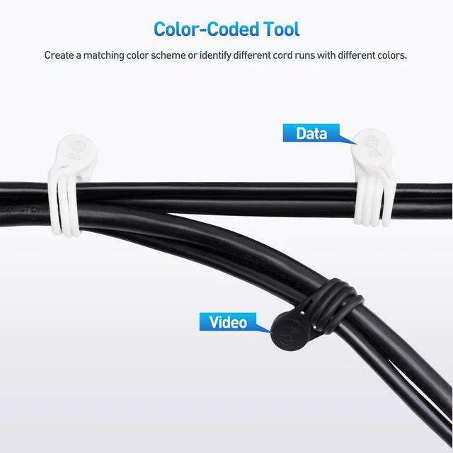 Alt view image 6 of 7 - 20-Pack Ultra Strong Silicone Magnetic Ties Black and White, Magnetic Cord Ties, ZipTies, Cord Organizer
