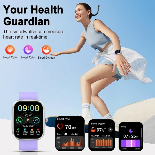 Alt view image 4 of 7 - Smart Watch (Answer/Make Calls), 1.91"HD Smartwatch, 2026 New Fitness Watch Heart Rate/Sleep Monitor/Pedometer, 113+ Sport Modes, Activity Tracker IP68 Waterproof for Android iOS