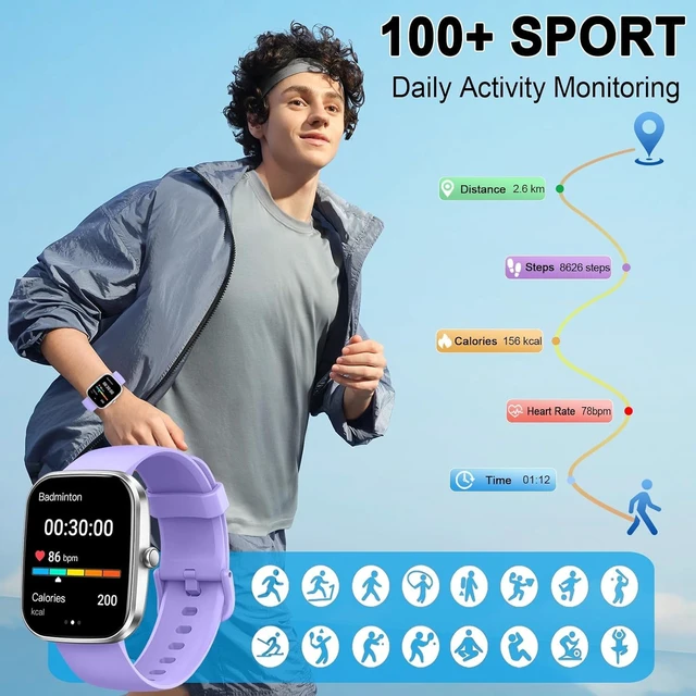 Alt view image 5 of 7 - Smart Watch (Answer/Make Calls), 1.91"HD Smartwatch, 2026 New Fitness Watch Heart Rate/Sleep Monitor/Pedometer, 113+ Sport Modes, Activity Tracker IP68 Waterproof for Android iOS