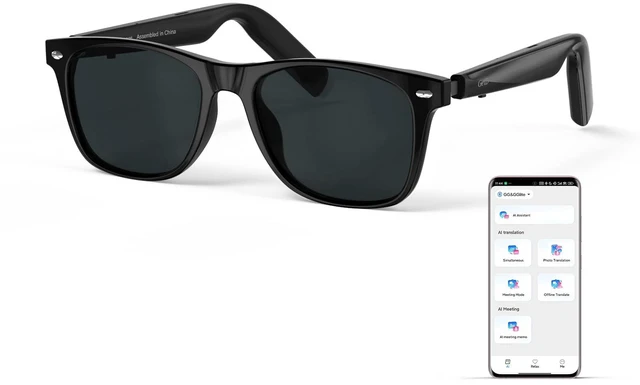 Main image of AI Glasses, Smart Glasses Powered by ChatGPT, Real-Time AI Translation Polarized lens, AI translation in 145 languages, Handsfree calls, Immersive audio, Holds AI conversations, 11H Playtime