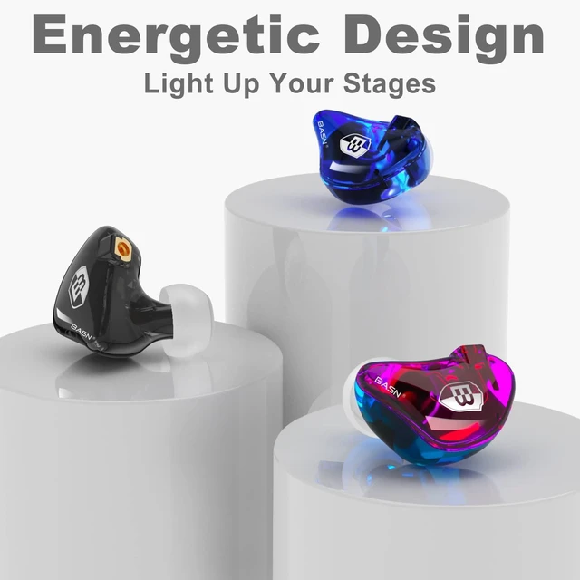 Alt view image 5 of 6 - Bsinger Pro in Ear Monitor Headphone,Dual Drivers Musicians IEM Earbud Professional Wired IEM with Case,Two Replaceable MMCX Cables,Comfort-fit in Ear Earphone for Audio Engineer Singer (Colorful)