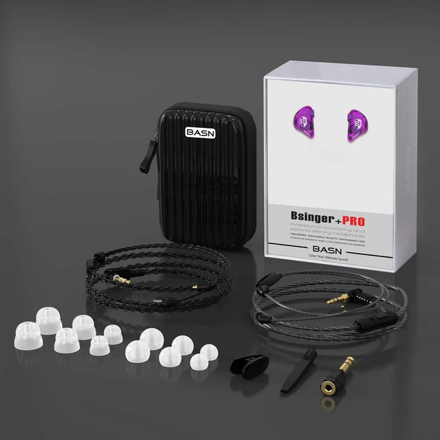 Alt view image 6 of 6 - Bsinger Pro in Ear Monitor Headphone,Dual Drivers Musicians IEM Earbud Professional Wired IEM with Case,Two Replaceable MMCX Cables,Comfort-fit in Ear Earphone for Audio Engineer Singer (Colorful)