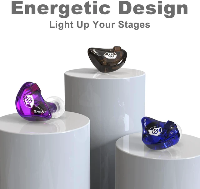Alt view image 5 of 6 - Bsinger Pro in Ear Monitor, Dual Drivers MMCX IEM Earphones (Purple) HiFi Wired IEM Earbud,Portable Case,Ergonomic Fit Headphone,Two 4.9ft Detachable Cables,for Beginner Musician,Singer,Drummer