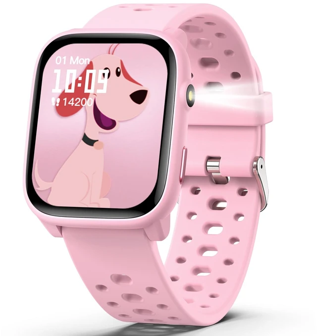 Main image of Kids Smart Watches Girls Gift Age 6-12 with 12 Puzzle Games, Heart Rate, Sleep Monitor, Pedometer, Flashlight, 1.83" Touchscreen IP68 Waterproof Kid Watch Brithday Gift for Girls