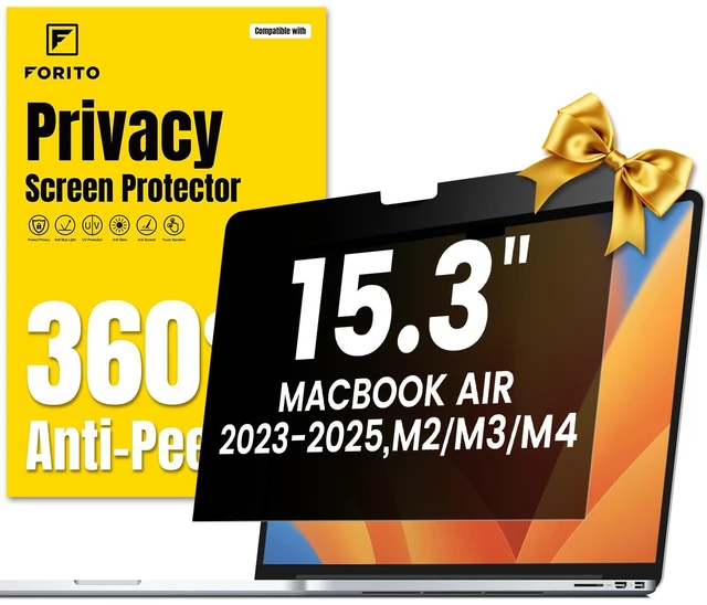 Main image of 360° Privacy Screen Protector Compatible with MacBook Air 15.3 inch (2023-2025, M2, M3, M4), Anti Peeping and Anti Glare Laptop Privacy Screen Shield