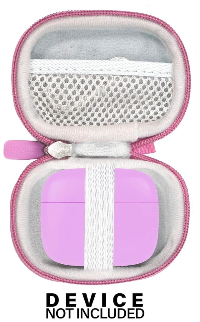Alt view image 3 of 5 - Case for TAGRY X08 Bluetooth Headphones True Wireless Earbuds 60H, mesh Pocket for Charge Cable (Pink)