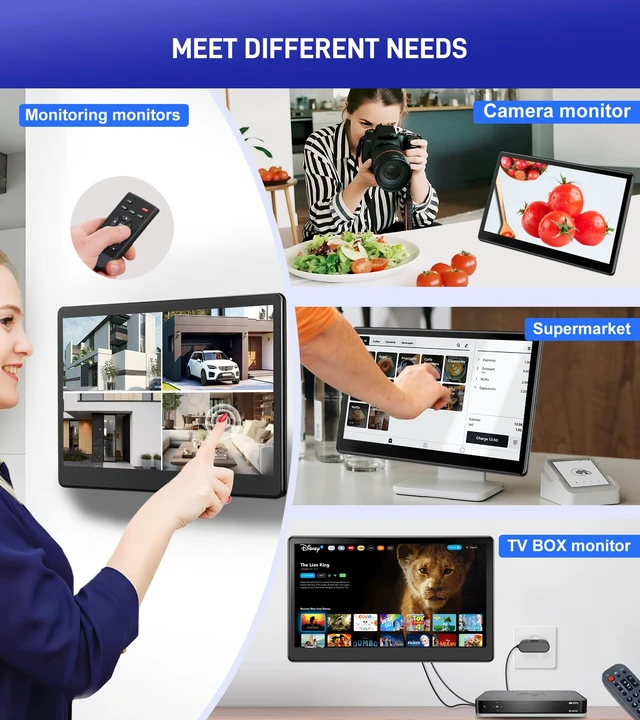 Alt view image 7 of 7 - 15.6 inch Portable Touchscreen Monitor with HDMI VGA DVI Ports, Screen Extender FHD 1920×1080 IPS Small Touch Screen Display Compatible with Laptops PC PS5/4, Industrial (with Remote)