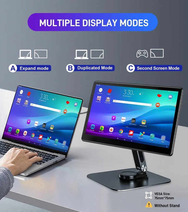 Alt view image 5 of 7 - 15.6 inch Portable Touchscreen Monitor with HDMI VGA DVI Ports, Screen Extender FHD 1920×1080 IPS Small Touch Screen Display Compatible with Laptops PC PS5/4, Industrial (with Remote)