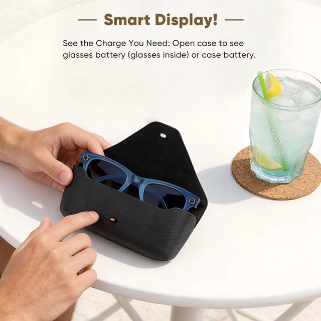 Alt view image 6 of 7 - Charging Case for Ray-Ban Meta Wayfarer/Skyler/Headliner, Oakley Meta HSTN Meta Blayzer/Scriber Replacement Charger, LED Indicator, Black