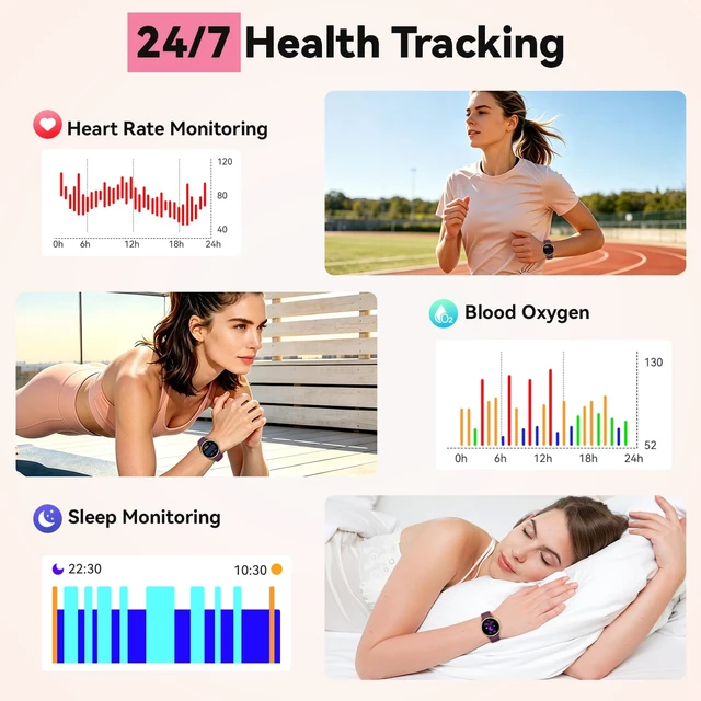 Alt view image 3 of 7 - Smart Watch for Women Samsung iPhone Compatible: 1.32" AMOLED Smartwatch for Android Phones (Answer/Make) Fitness Tracker Heart Rate/Sleep/SpO2 Monitor Watches for Women IP68 Waterproof 130+Sport Mode