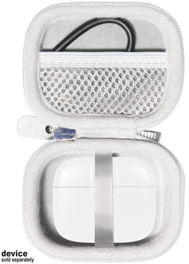 Alt view image 3 of 5 - Case for TAGRY X08 Bluetooth Headphones True Wireless Earbuds 60H, mesh Pocket for Charge Cable (White)