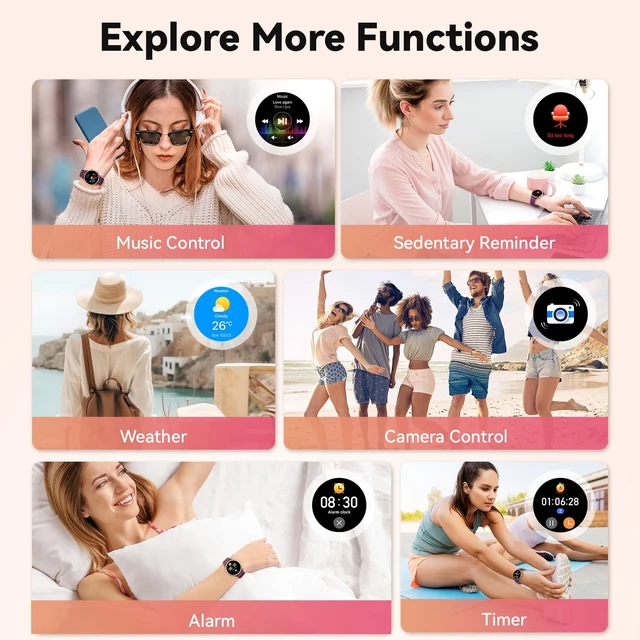 Alt view image 7 of 7 - Smart Watch for Women Samsung iPhone Compatible: 1.32" AMOLED Smartwatch for Android Phones (Answer/Make) Fitness Tracker Heart Rate/Sleep/SpO2 Monitor Watches for Women IP68 Waterproof 130+Sport Mode