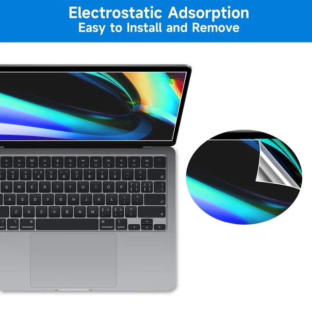 Alt view image 4 of 6 - 2-Pack Anti Glare Screen Protector Compatible with MacBook Pro 16 Inch 2019 Released with Touch ID & Touch Bar (A2141) - Anti-Glare/Anti Fingerprint Matte Laptop Screen Protector Guard