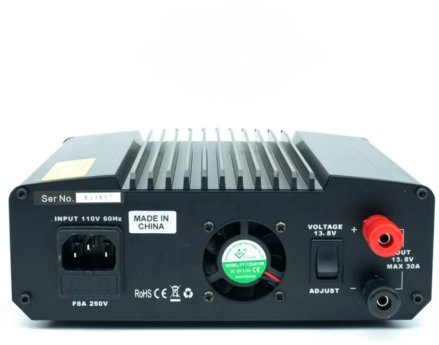 Alt view image 4 of 7 - RPS-30PRO 30 Amp Regulated Universal Compact Bench Power Supply, AC-to-DC Power Convertor, 13.8V (9~15VDC Adjustable) with Noise Offset Adjustment, Includes Multiple Power Connections