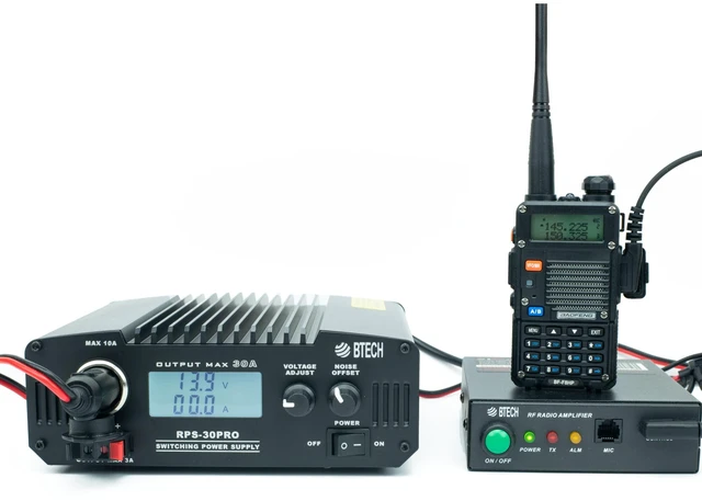Alt view image 7 of 7 - RPS-30PRO 30 Amp Regulated Universal Compact Bench Power Supply, AC-to-DC Power Convertor, 13.8V (9~15VDC Adjustable) with Noise Offset Adjustment, Includes Multiple Power Connections