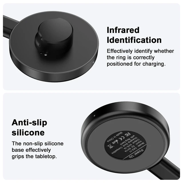 Alt view image 4 of 7 - Compatible with Oura Ring Gen 3 (Size10) Charger Fast Charging Dock with Infrared Sensing, Auto Stop Protection, Indicator, Non-Slip Base, Charger for Smart Ring Includes 59 Inch USB-C Cable