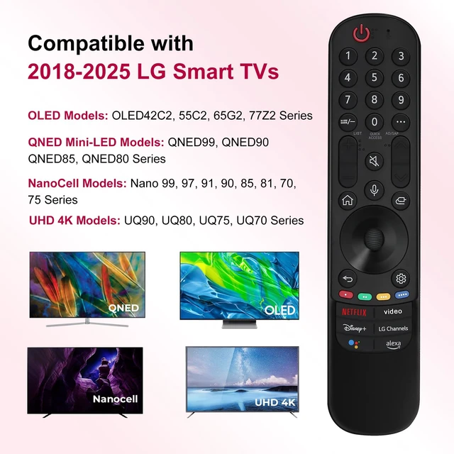 Alt view image 5 of 7 - for LG TV Remote Replacement, for All 2019-2025 LG Magic Remote Control for Smart TVs with Voice and Pointer Function