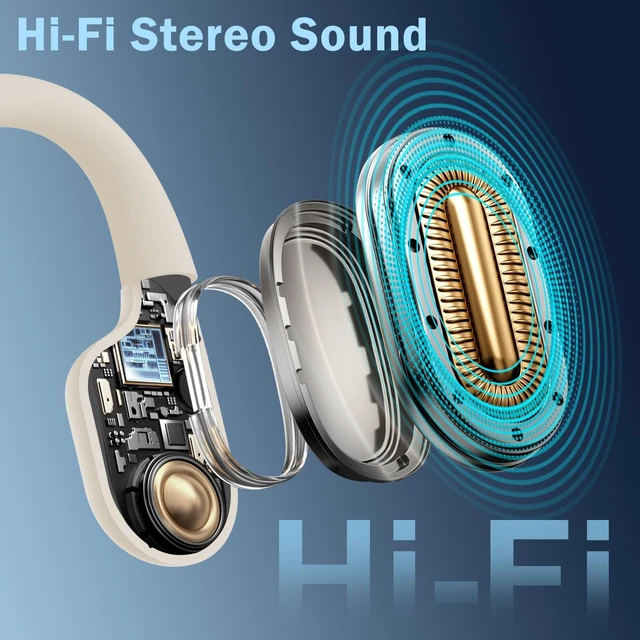 Alt view image 5 of 7 - Swimming Headphones-Bone Conduction Headphones, IP68 Waterproof Open Earphones, LiteSurge Bluetooth 5.4 Underwater Sport Earbuds with 32 GB MP3 Memory for Swimming, Marathon-Khaki