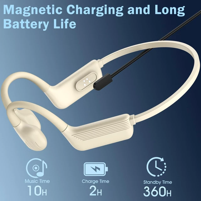 Alt view image 7 of 7 - Swimming Headphones-Bone Conduction Headphones, IP68 Waterproof Open Earphones, LiteSurge Bluetooth 5.4 Underwater Sport Earbuds with 32 GB MP3 Memory for Swimming, Marathon-Khaki