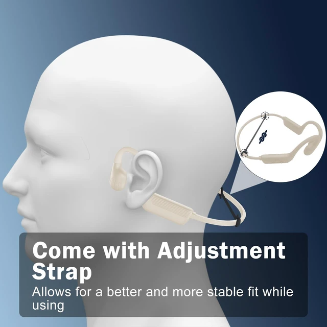 Alt view image 6 of 7 - Swimming Headphones-Bone Conduction Headphones, IP68 Waterproof Open Earphones, LiteSurge Bluetooth 5.4 Underwater Sport Earbuds with 32 GB MP3 Memory for Swimming, Marathon-Khaki