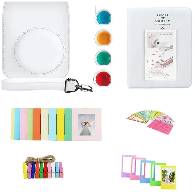 Alt view image 7 of 7 - INSTAX Mini 12 Instant Film Camera Clay White Bundled with INSTAX Mini Instant Film 40 Exposures + Instax Accessory Bundle + AA Batteries + Cleaning Cloth (10 Items)