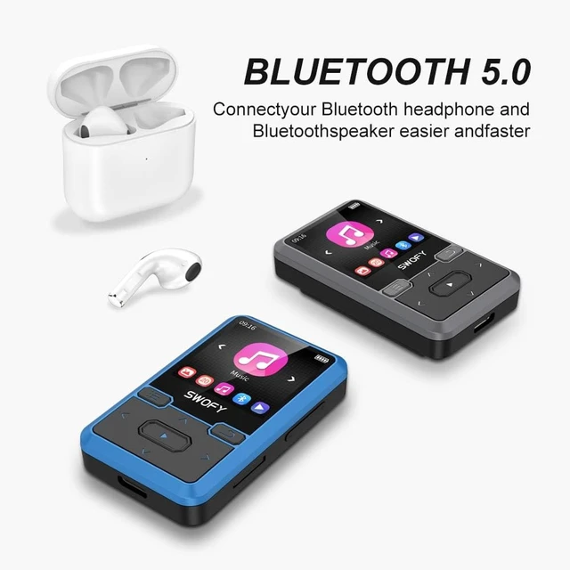Alt view image 3 of 7 - 32GB MP3 Player with Bluetooth 5.0 - Portable Clip Music Player with FM Radio, Voice Recorder, Pedometer, Mini Design Ideal for Sport, Earphones Included Blue