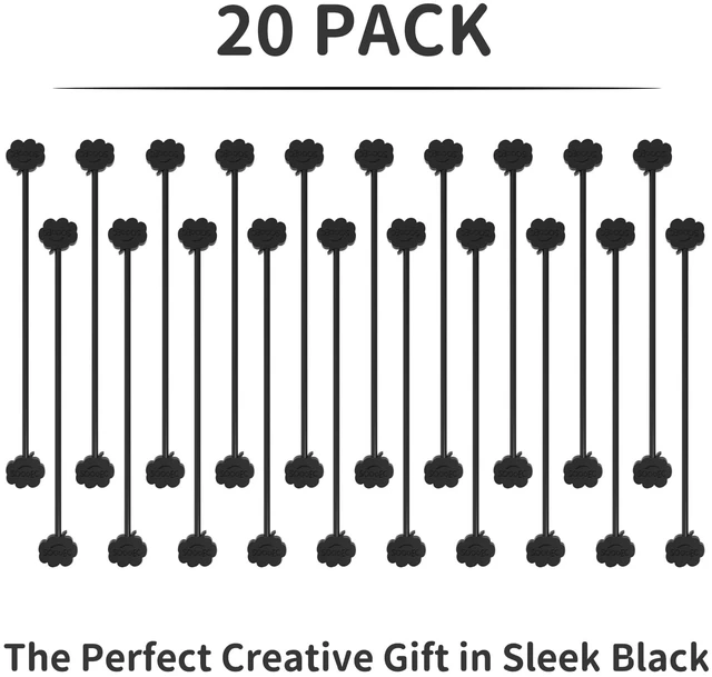 Alt view image 6 of 7 - Magnetic Cable Ties 20 Pack, Cute Cloud 7.2" Silicone All Black Strong Magnet Hold / Embedded Safe Magnet / Easy Slide Open / Soft Flex Silicone / Multi Use / Smiling Cloud / Fridge Magnet