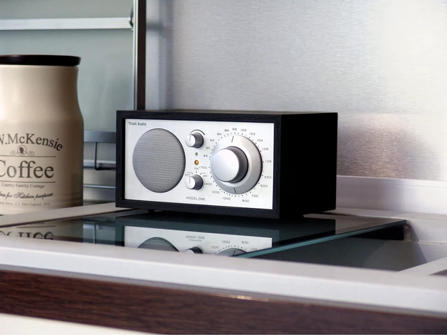 Alt view image 7 of 7 - Model One AM/FM Table Radio (Black Ash/Silver)