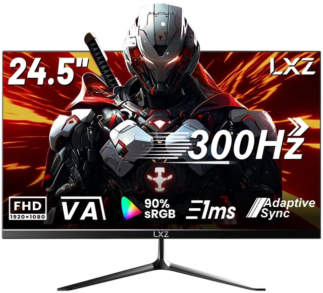 Main image of 24.5 Inch 300Hz 240Hz Gaming Monitor, FHD 1920x1080 VA Panel 1ms Computer Monitor, HDR Mode, Adaptive sync, FreeSync Compatible DP x2, HDMI x2, Ultra Thin Triangle Base, VESA 75mm x 75mm