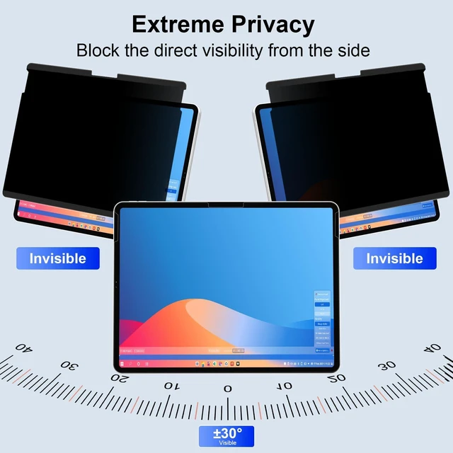 Alt view image 6 of 7 - 13 inch Magnetic Privacy Screen for Microsoft Surface 13 inch (Pro 8/9/10/11/X), Anti Glare Blue Light Scratch Removable Privacy Filter for Surface Pro Screen Protector