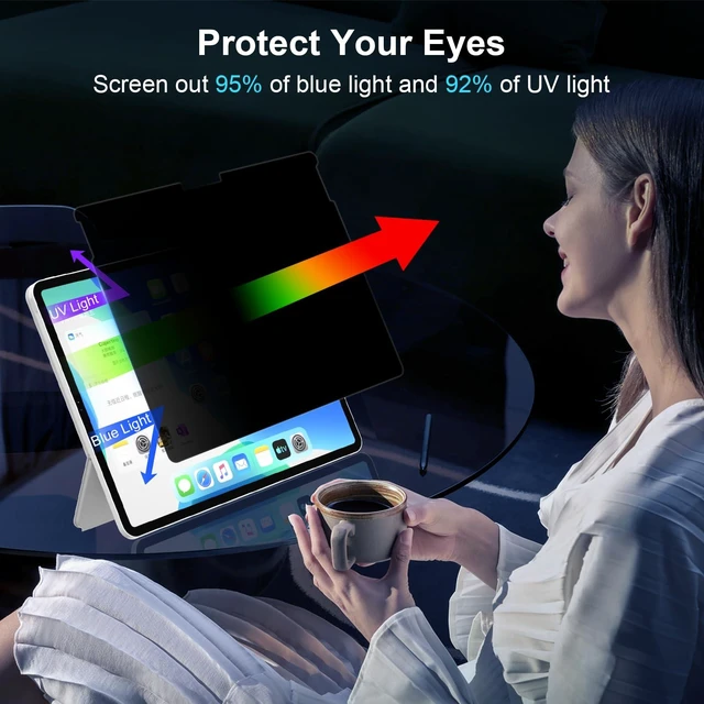 Alt view image 5 of 7 - 13 inch Magnetic Privacy Screen for Microsoft Surface 13 inch (Pro 8/9/10/11/X), Anti Glare Blue Light Scratch Removable Privacy Filter for Surface Pro Screen Protector