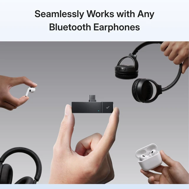 Alt view image 4 of 7 - P1 mini AI Meeting Recorder for Smartphones & Bluetooth Earphones Compact AI recorder with USB-C plug-in. Works with Bluetooth earphones. Free transcription & summaries in 75+ languages