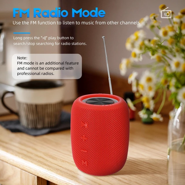 Alt view image 5 of 7 - Portable Bluetooth Speaker, 20W Bass & IPX6 Waterproof Wireless Speaker 16H Playtime, BT5.3 Small Speaker with Multi LED Light Supports USB, FM Radio, AUX/TF Card for Home, Cycling, Outdoor, Beach