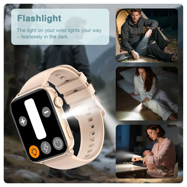 Alt view image 6 of 7 - Smart Watch for Men Women, 1.91" HD Fitness Tracker with Bluetooth Calls, 32 FT Waterproof, 24/7 Heart Rate/Sleep Monitor, 120+ Sport Modes, Pedometer, Calories, Smartwatch for Android iOSPink
