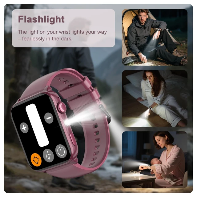 Alt view image 6 of 7 - Smart Watch for Men Women, 1.91" HD Fitness Tracker with Bluetooth Calls, 32 FT Waterproof, 24/7 Heart Rate/Sleep Monitor, 120+ Sport Modes, Pedometer, Calories, Smartwatch for Android iOS (Purple)
