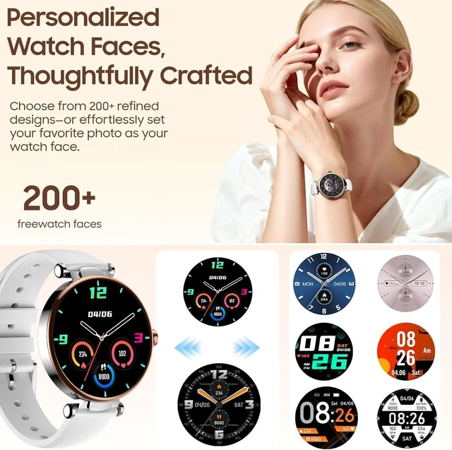 Alt view image 3 of 7 - S8 AMOLED Smart Watch for Women Men, 3ATM Waterproof Fitness Tracker Heart Rate Monitor, Sleep & Stress Tracking, 100+ Sport Modes, Bluetooth Call Smartwatch Long Battery for Android iOS