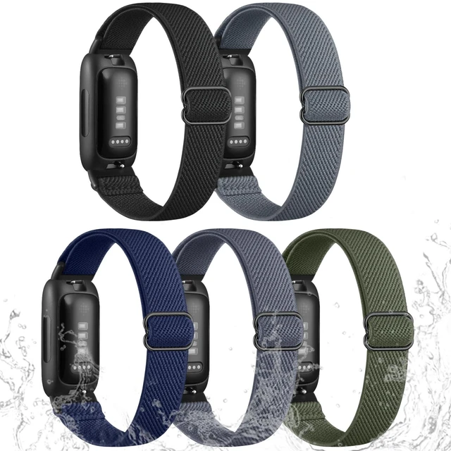 Main image of 5Pack Stretchy Bands Compatible with Fitbit Inspire 3 for Women Men Water-Resistant Elastic Bands Compatible with Fitbit Inspire 3 Bands,Soft Nylon Sport Replacement Strap for Inspire 2/Inspire