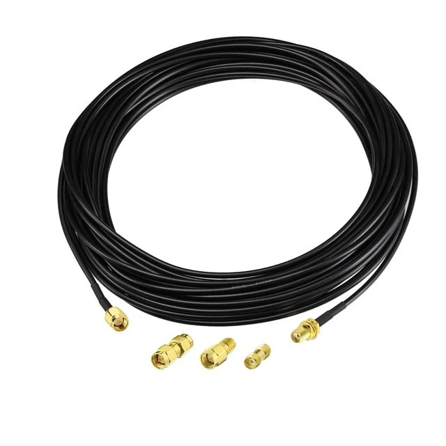 Alt view image 3 of 5 - RF coaxial SMA Male to SMA Female Bulkhead RG174 33ft Cable + 3pcs RF Coax SMA Adapter Kit for SDR Equipment Antenna Ham Radio,3G 4G LTE Antenna,ADS-B,GPS and etc