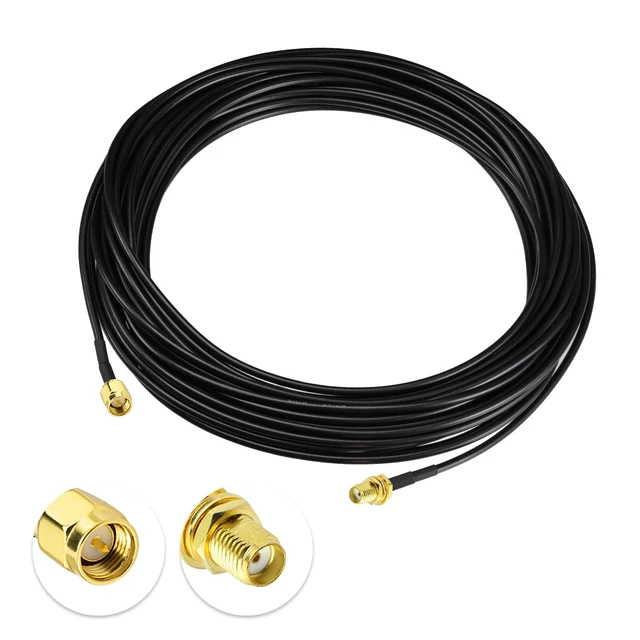 Alt view image 4 of 5 - RF coaxial SMA Male to SMA Female Bulkhead RG174 33ft Cable + 3pcs RF Coax SMA Adapter Kit for SDR Equipment Antenna Ham Radio,3G 4G LTE Antenna,ADS-B,GPS and etc