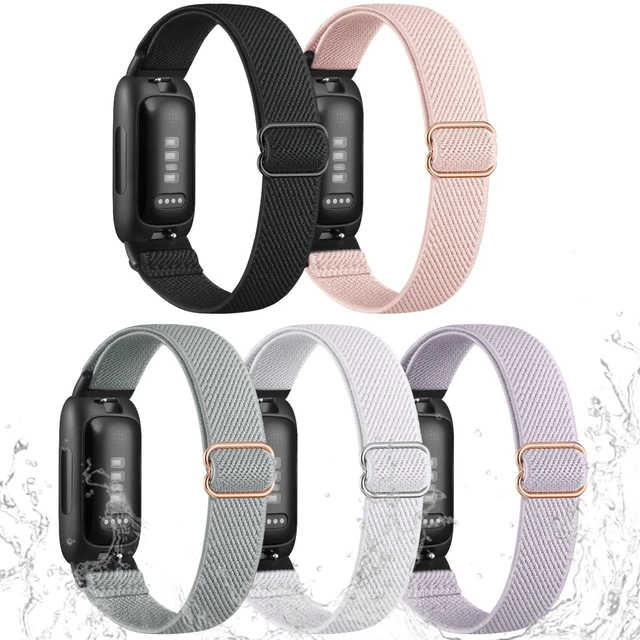 Main image of 5Pack Stretchy Bands Compatible with Fitbit Inspire 3 for Women Men Water-Resistant Elastic Bands Compatible with Fitbit Inspire 3 Bands,Soft Nylon Sport Replacement Strap for Inspire 2/Inspire