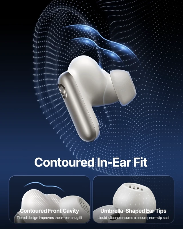 Alt view image 6 of 7 - Inspire XP1 Adaptive Noise Cancelling Earbuds, Sound by Bose, Dolby Audio, Premium Real-Time Adaptive ANC, Adaptive Tuning Sound, Natural Fit Design, 6-Mic Adaptive Clear Calls, 45H Playtime
