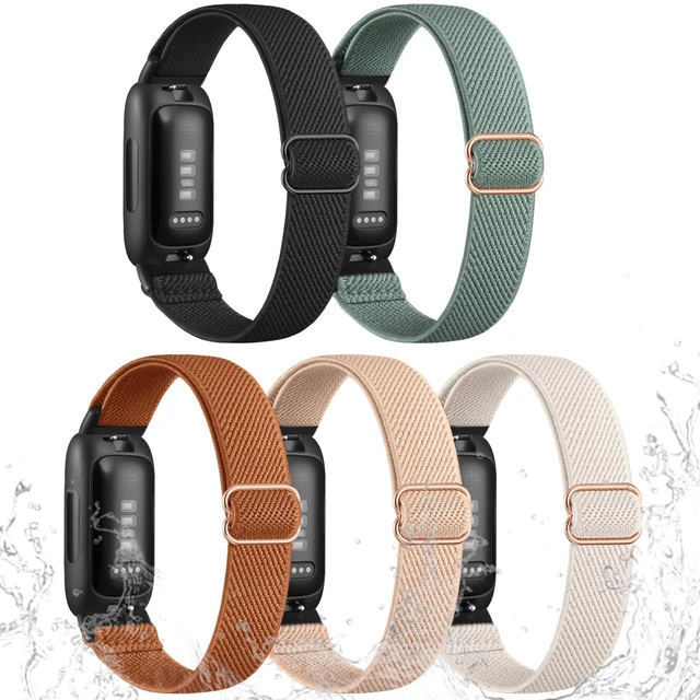 Main image of 5Pack Stretchy Bands Compatible with Fitbit Inspire 3 for Women Men Water-Resistant Elastic Bands Compatible with Fitbit Inspire 3 Bands,Soft Nylon Sport Replacement Strap for Inspire 2/Inspire