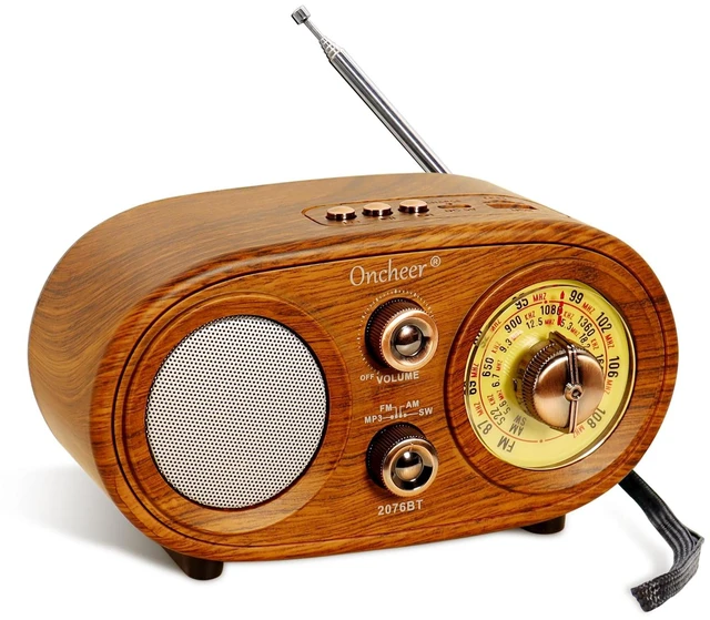 Main image of Portable Retro Vintage Bluetooth Speaker Radio, FM/AM/SW 3 Band, Adjustable Antenna, Battery Powered, Support TF Card, USB Playing Music, Home Decor Gifts for Friends Family -Brown Color