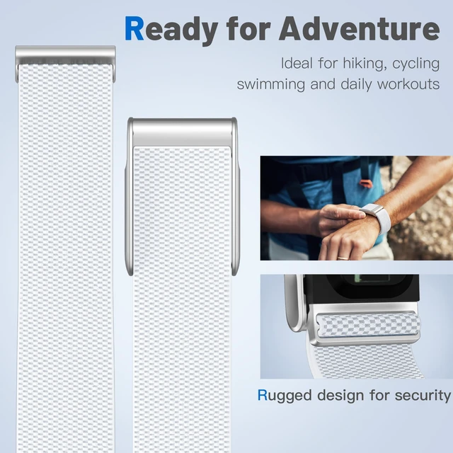 Alt view image 3 of 7 - Nylon Sport Band Compatible with Whoop 5.0 Bands One, Peak & Life MG Breathable Adjustable Waterproof Replacement Wristbands Straps for Whoop Band 5.0 Men Women