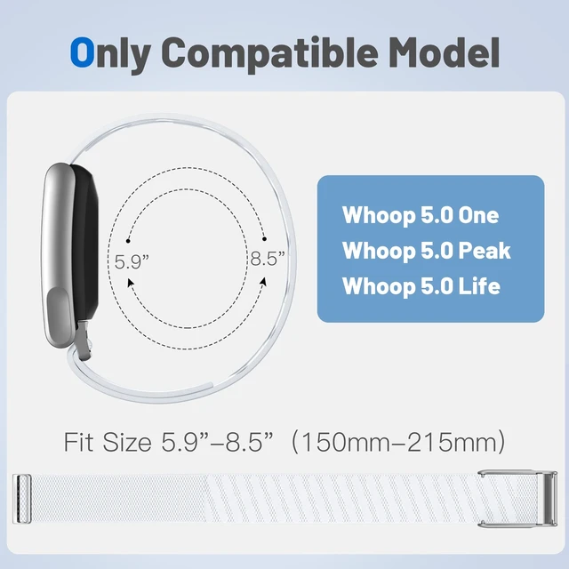 Alt view image 4 of 7 - Nylon Sport Band Compatible with Whoop 5.0 Bands One, Peak & Life MG Breathable Adjustable Waterproof Replacement Wristbands Straps for Whoop Band 5.0 Men Women
