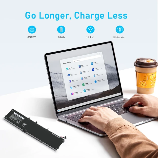 Alt view image 6 of 7 - Upgraded 6GTPY Battery for Dell XPS 15 9570 7590 9560 Fit for Precision 5520 5530 5540 5510 Vostro 7500 5041C 5XJ28, and More